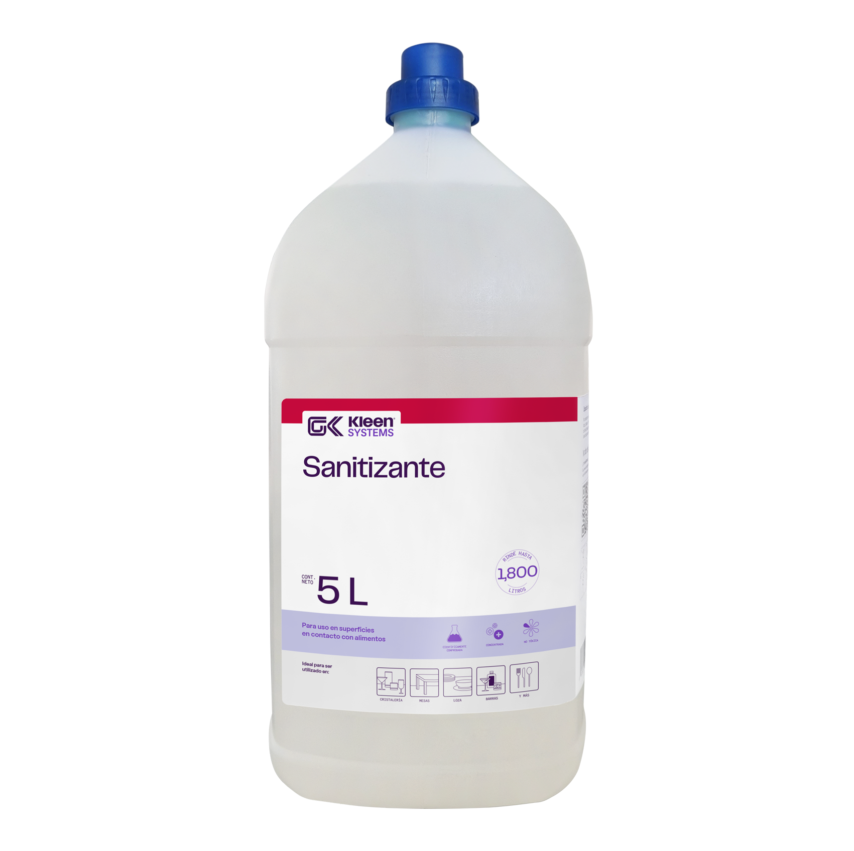 SANITIZANTE 5 L - Desinfectante concentrado para áreas de procesamiento de alimentos