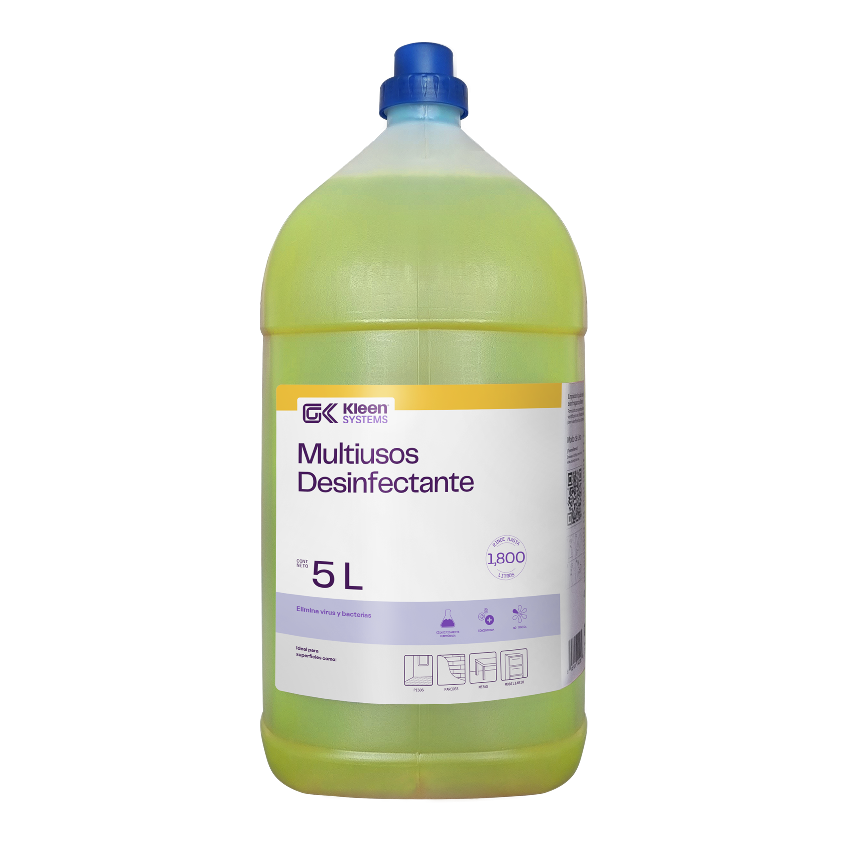 Limpiador Multiusos Desinfectante Concentrado Gel Kleen Limón 5L