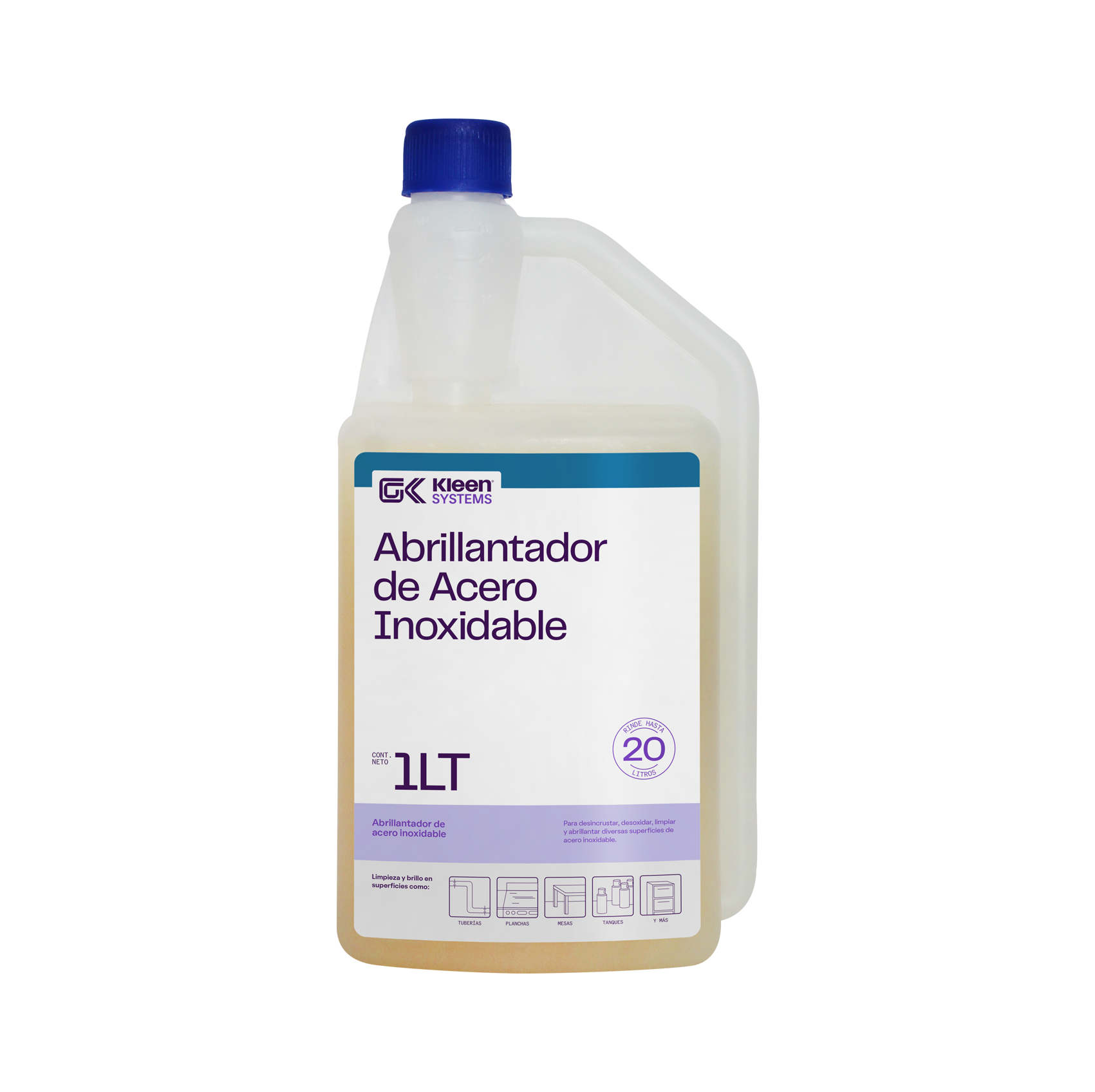 Gel Kleen Limpiador y Abrillantador Acero Inoxidable 1L